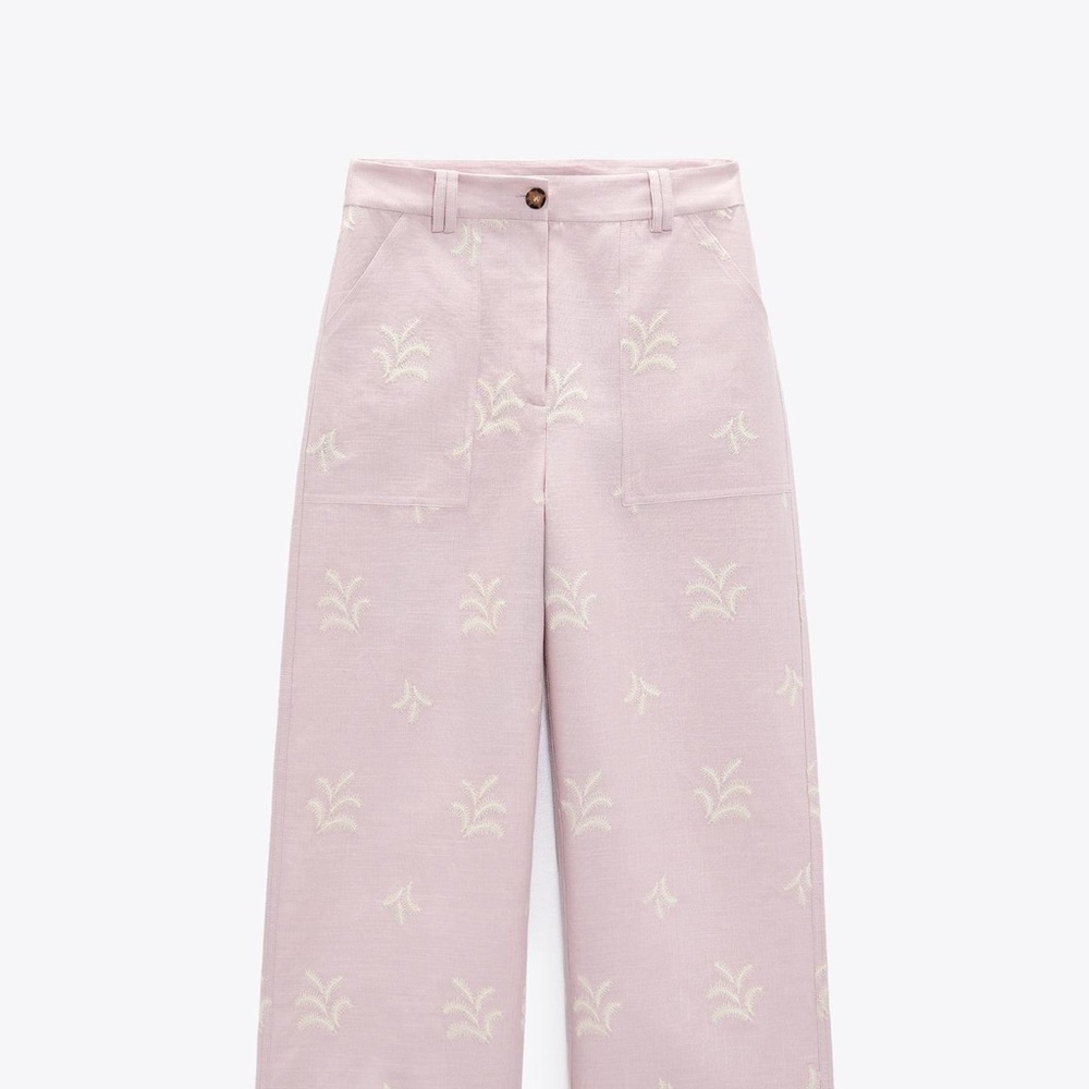 Zara Light Pink Patterned Trousers